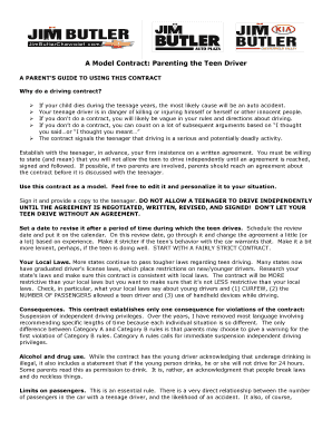 Teen Driver Agreement Template