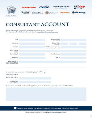 Consultant Account Registration Form