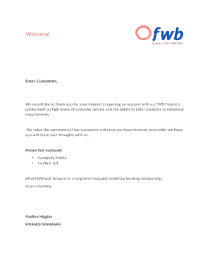 FWB Products Credit Account Application