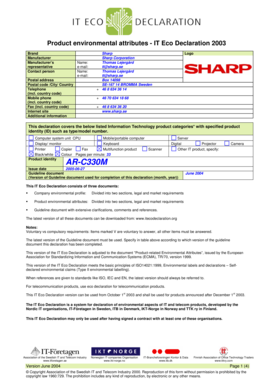 IT Eco Declaration Form 2003