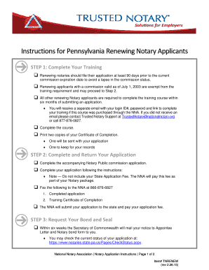 Pennsylvania Notary Public Reappointment Application