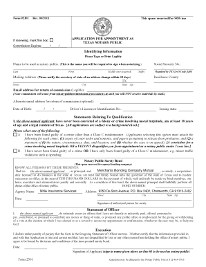 Texas Notary Public Application Form