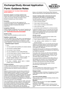 Oxford Brookes University Exchange Study Abroad Application
