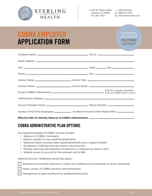 COBRA Employer Application Form