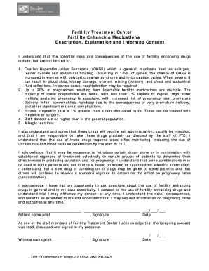 Fertility Enhancing Medications Consent Form