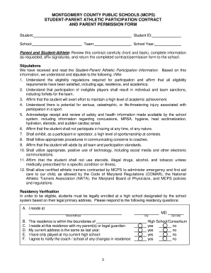 Student-Parent Athletic Participation Contract