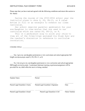Instructural Film Consent Form