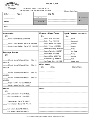 Order Form Template