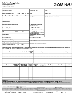 Multiple Peril Crop Insurance Application