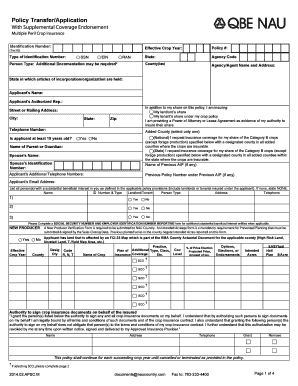 Multiple Peril Crop Insurance Policy Application