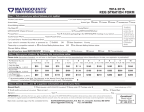 MATHCOUNTS Registration Form