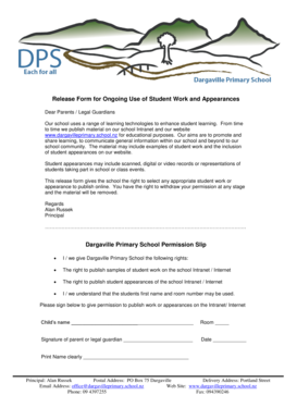 Release Form for Ongoing Use of Student Work and... - dargavilleprimary school