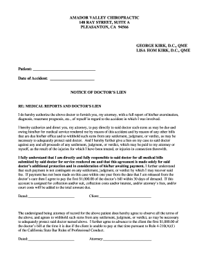 Notice of Doctor's Lien