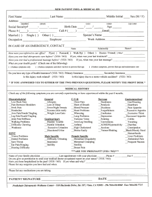 Chiropractic Patient Intake Form