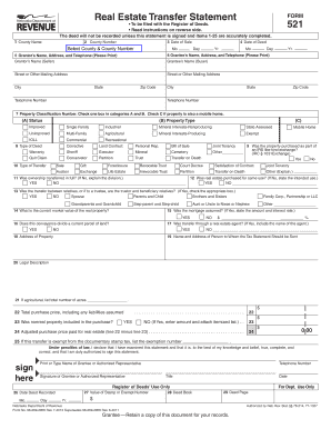 Nebraska Real Estate Transfer Statement Form 521