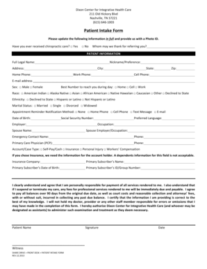 Patient Intake Form