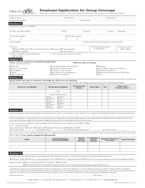 Employee Application for Group Health Insurance