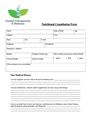 Nutritional Consultation Form