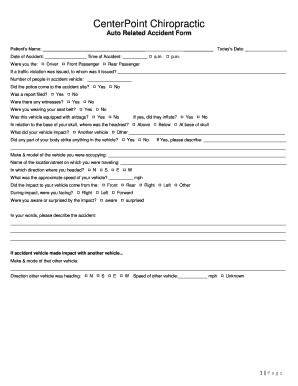 CenterPoint Chiropractic Auto Accident Form