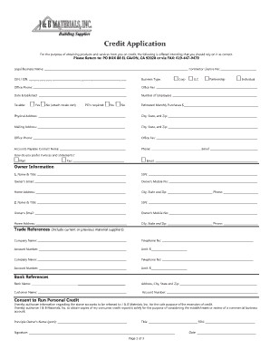 Credit Application Form