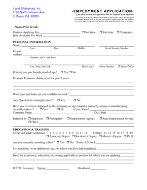Employment Application Form