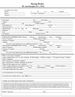 Advantage ChiroCare Patient Intake Form