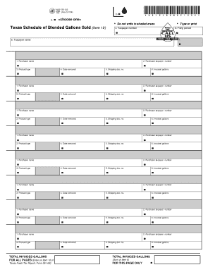 Texas Schedule of Blended Gallons Sold