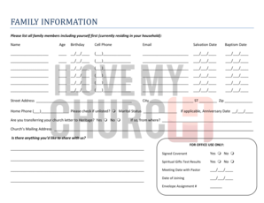 Church Membership Application Form