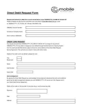 Direct Debit Request Form - CMOBILE