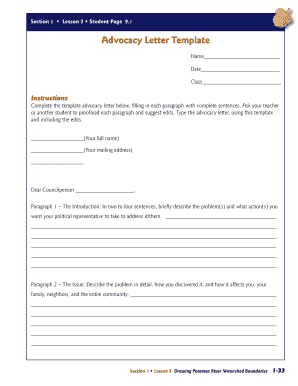 Advocacy Letter Template