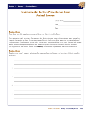 Environmental Factors Presentation Form