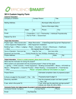 2014 Custom Inquiry Form