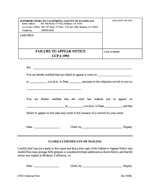 Failure to Appear Notice