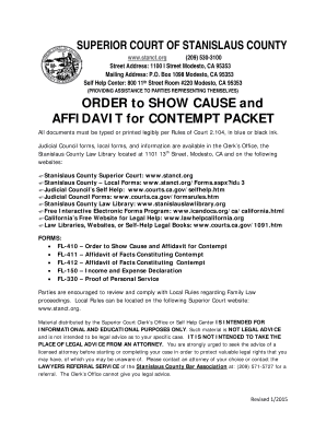 Order to Show Cause and Affidavit for Contempt