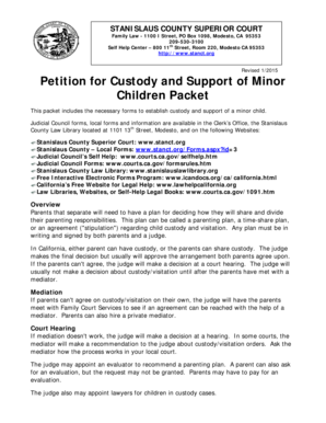 Petition for Custody and Support of Minor Children
