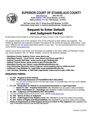 Request to Enter Default and Judgment Packet