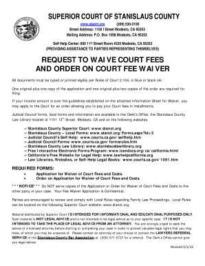 Request to Waive Court Fees and Order on Court Fee Waiver