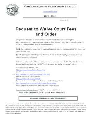 Request to Waive Court Fees