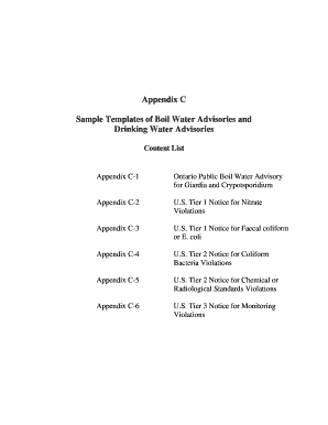 Boil Water Advisory Template