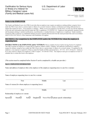 Military Caregiver Leave Certification Form