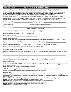 Employment Application Form