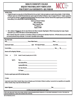 Mohave Community College Student Loan Deferment Request