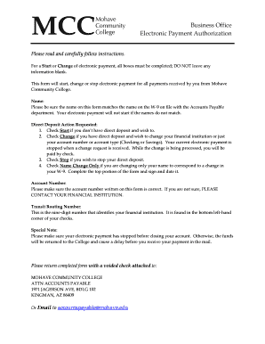 Electronic Payment Authorization Form