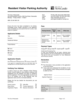 Resident Visitor Parking Authority Form