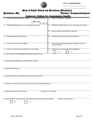 Employee's Petition for Compensation Benefits