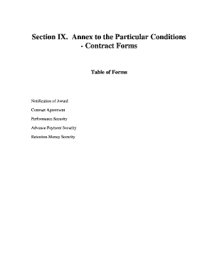 Contract Agreement and Performance Security