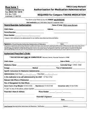 Authorization for Medication Administration