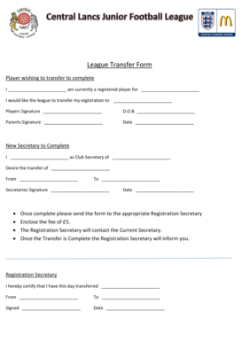 League Player Transfer Form