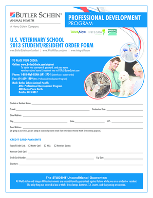 US Veterinary School Student Order Form
