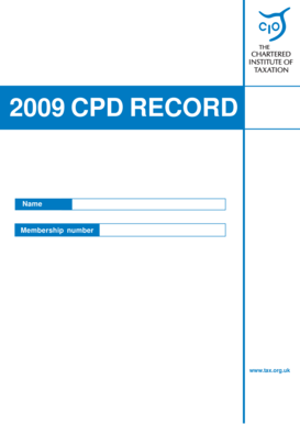 Chartered Tax Advisers CPD Record Form